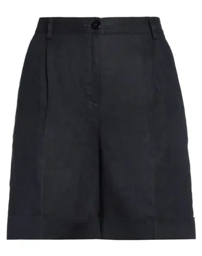 Purotatto Woman Shorts & Bermuda Shorts Midnight Blue Size 6 Linen In Blue