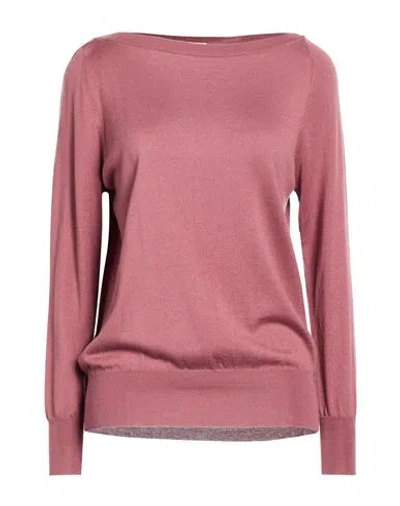 Purotatto Woman Sweater Antique Rose Size 6 Silk, Cashmere In Pink