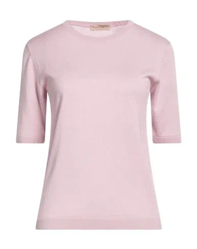 Purotatto Woman Sweater Antique Rose Size 6 Silk, Cashmere In Pink