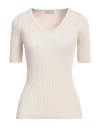 Purotatto Woman Sweater Beige Size 6 Cotton