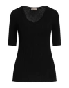 Purotatto Woman Sweater Black Size 8 Cotton