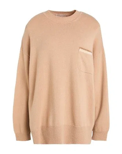 Purotatto Woman Sweater Camel Size 10 Wool, Cashmere In Beige
