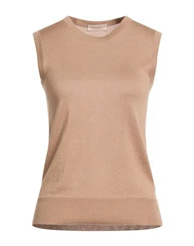 Purotatto Woman Sweater Camel Size 6 Silk, Cashmere In Brown