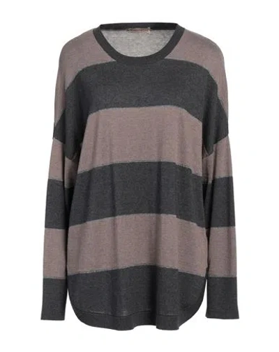 Purotatto Woman Sweater Charcoal Size 16 Silk, Cashmere