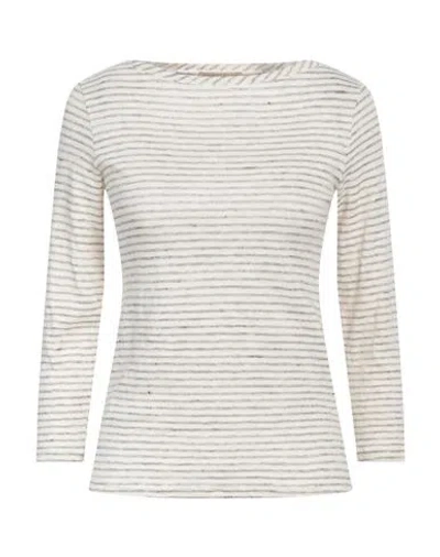 Purotatto Woman Sweater Cream Size 10 Cotton, Linen In White