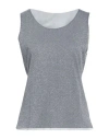 Purotatto Woman Top Grey Size 6 Modal, Polyester In Grey