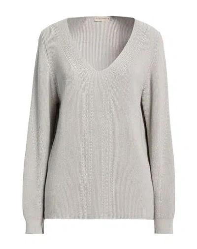 Purotatto Woman Sweater Grey Size 8 Silk, Cotton In Gray