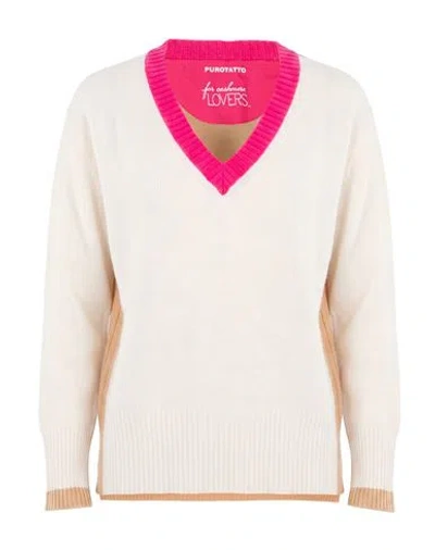 Purotatto Woman Sweater Ivory Size 6 Cashmere In Neutral