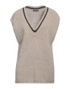 Purotatto Woman Sweater Light Brown Size S Cotton, Polyamide In Beige