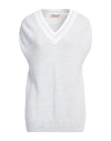 Purotatto Woman Sweater Light Grey Size 12 Cotton, Polyamide