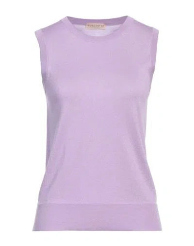 Purotatto Woman Sweater Lilac Size 8 Silk, Cashmere In Purple