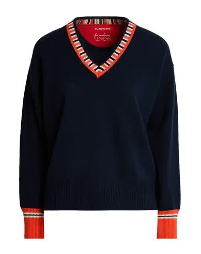 Purotatto Woman Sweater Midnight Blue Size 6 Cashmere