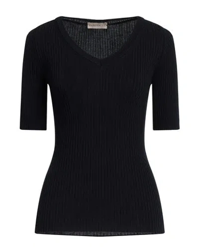 Purotatto Woman Sweater Navy Blue Size 8 Cotton