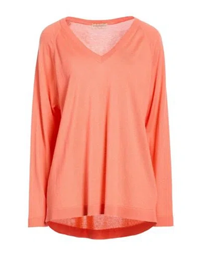 Purotatto Woman Sweater Salmon Pink Size 8 Silk, Cashmere In Orange
