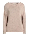 Purotatto Woman Sweater Sand Size 6 Viscose, Metallic Fiber, Pbt - Polybutylene Terephthalate In Beige