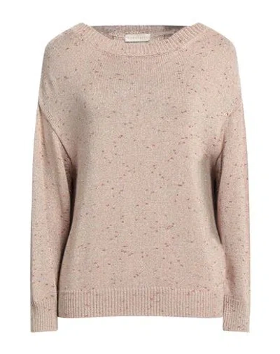 Purotatto Woman Sweater Sand Size 6 Viscose, Metallic Fiber, Pbt - Polybutylene Terephthalate In Beige