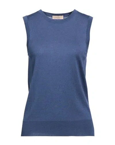 Purotatto Woman Sweater Slate Blue Size 6 Silk, Cashmere