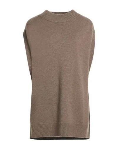 Purotatto Woman Sweater Taupe Size 6 Wool, Cashmere In Brown
