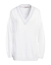 Purotatto Woman Sweater White Size 12 Cotton, Polyamide In White