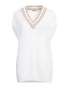 Purotatto Woman Sweater White Size 14 Cotton, Polyamide In White