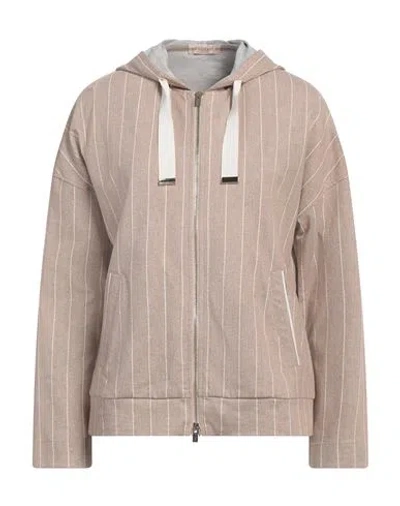 Purotatto Woman Sweatshirt Beige Size 6 Cotton, Elastane