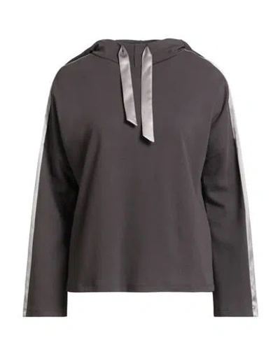 Purotatto Woman Sweatshirt Grey Size 8 Silk, Elastane, Cotton In Gray