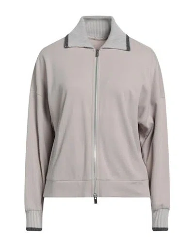 Purotatto Woman Sweatshirt Dove Grey Size 12 Cotton