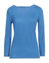 Purotatto Woman T-shirt Azure Size 8 Modal, Milk Protein Fiber In Blue