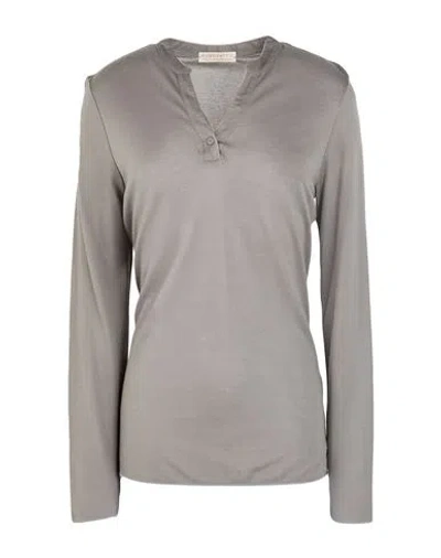 Purotatto Woman T-shirt Grey Size 8 Modal, Cashmere In Gray
