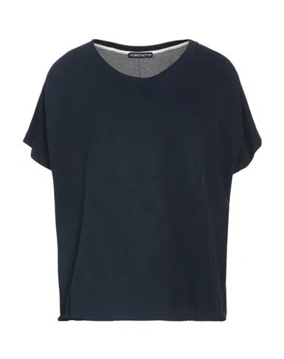 Purotatto Woman T-shirt Midnight Blue Size S Cotton