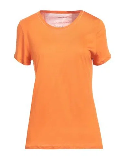 Purotatto Woman T-shirt Orange Size 10 Modal, Milk Protein Fiber