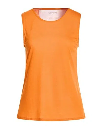 Purotatto Woman T-shirt Orange Size 6 Modal, Milk Protein Fiber