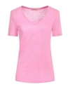 Purotatto Woman T-shirt Pink Size 6 Linen