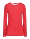 Purotatto Woman T-shirt Red Size 6 Modal, Milk Protein Fiber