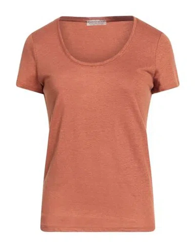 Purotatto Woman T-shirt Tan Size 4 Linen In Brown