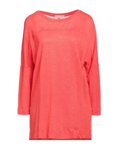 Purotatto Woman T-shirt Tomato Red Size 8 Linen