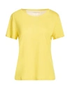 Purotatto Woman T-shirt Yellow Size 6 Modal, Milk Protein Fiber In Yellow