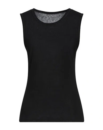 Purotatto Woman Top Black Size 12 Modal, Cashmere