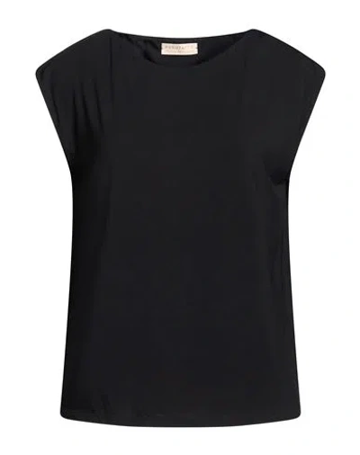 Purotatto Woman Top Black Size 12 Viscose, Elastane
