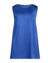 Purotatto Woman Top Bright Blue Size 10 Silk, Elastane
