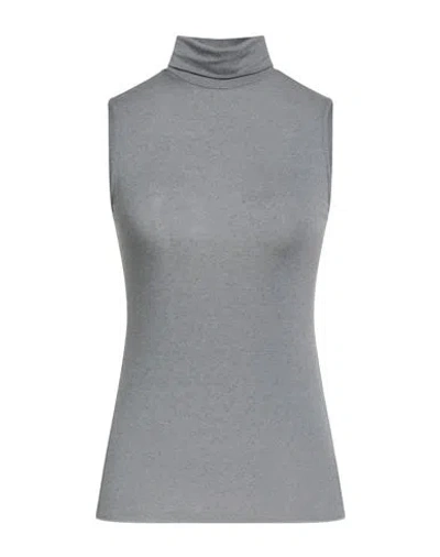 Purotatto Woman Top Grey Size 10 Modal, Cashmere, Elastane In Gray