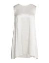 Purotatto Woman Top Ivory Size 10 Silk, Elastane In White