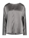 Purotatto Woman Top Lead Size 6 Silk, Elastane In Grey