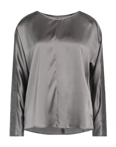 Purotatto Woman Top Lead Size 6 Silk, Elastane In Grey