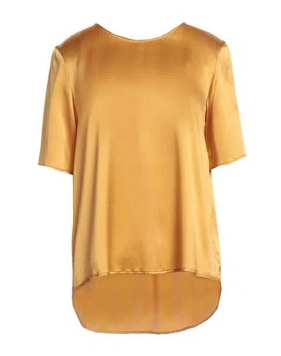 Purotatto Woman Top Marigold Size 4 Silk, Elastane In Yellow
