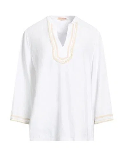 Purotatto Woman Top Off White Size 8 Linen