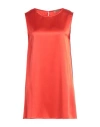 Purotatto Woman Top Tomato Red Size 8 Silk, Elastane In Red