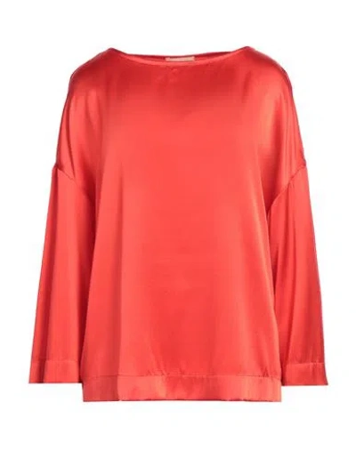 Purotatto Woman Top Tomato Red Size 10 Silk, Elastane