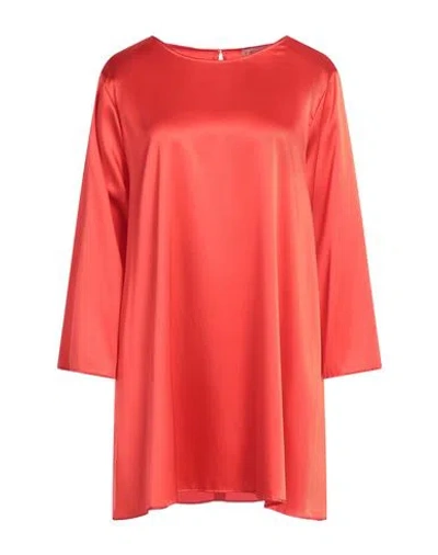 Purotatto Woman Top Red Size 10 Silk, Elastane