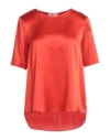 Purotatto Woman Top Red Size 6 Silk, Elastane In Red